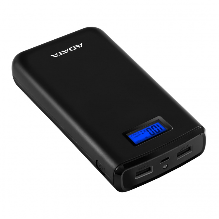 Imagine Power bank 20000mA cu 2 x USB si Display, ADATA S20000D LiPo